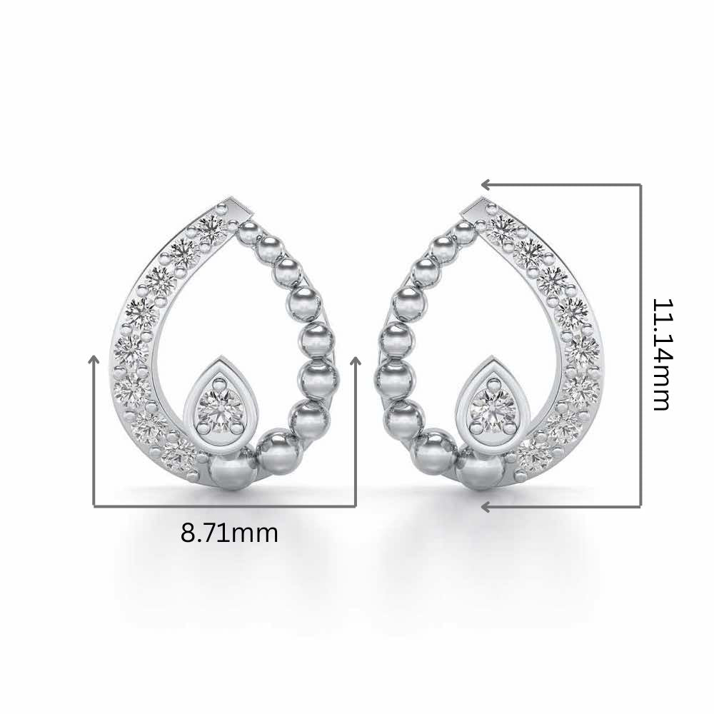 Diya Silver Earrings - White Gold - Image 2