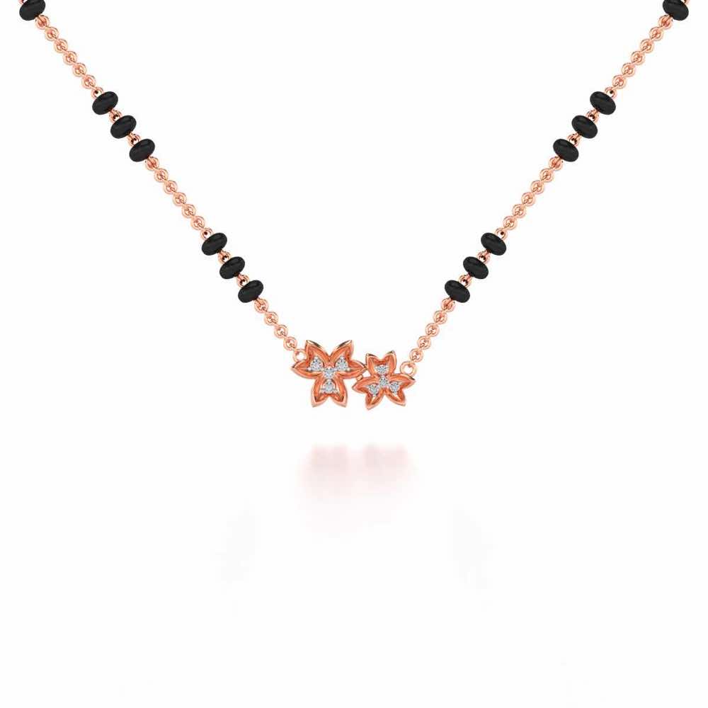 Do Phool Silver Mangalsutra - Rose Gold - Image 1