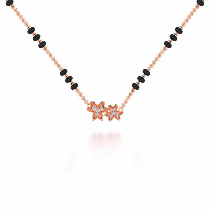 Do Phool Silver Mangalsutra - Rose Gold - Image 1