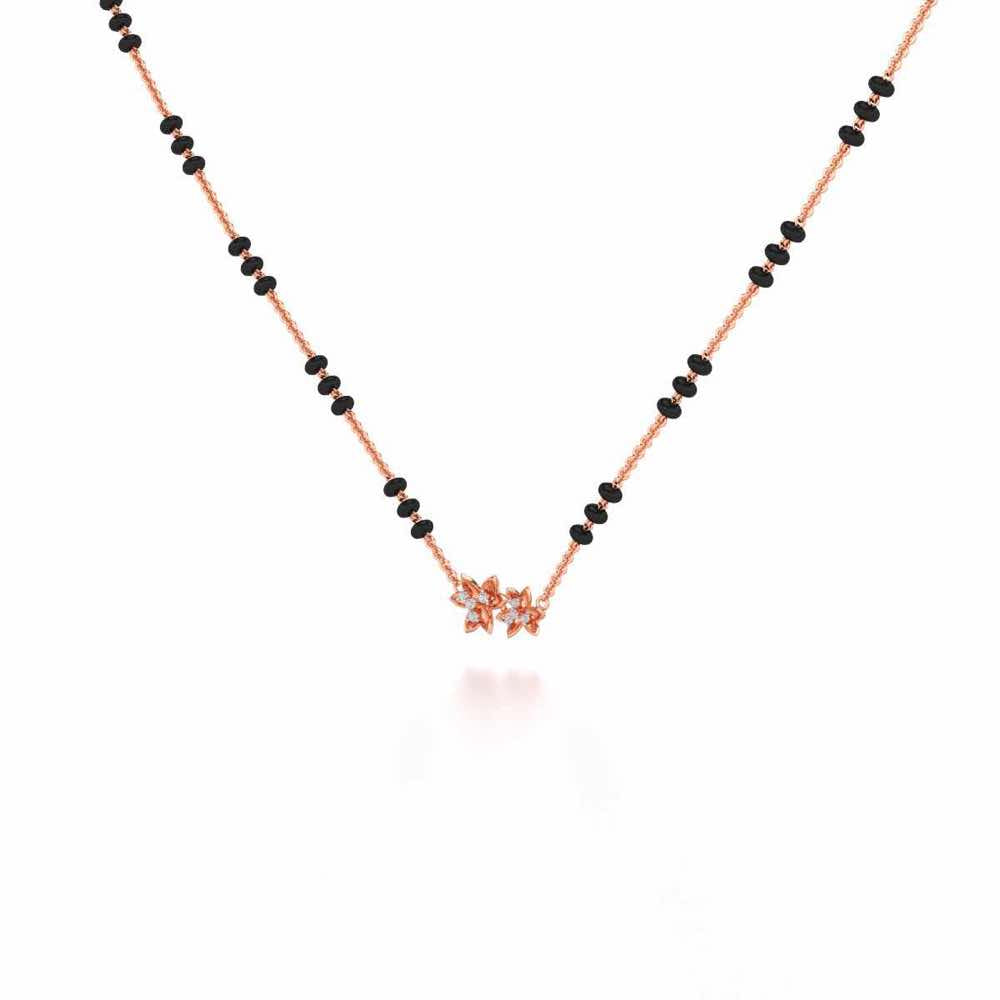 Do Phool Silver Mangalsutra - Rose Gold - Image 2