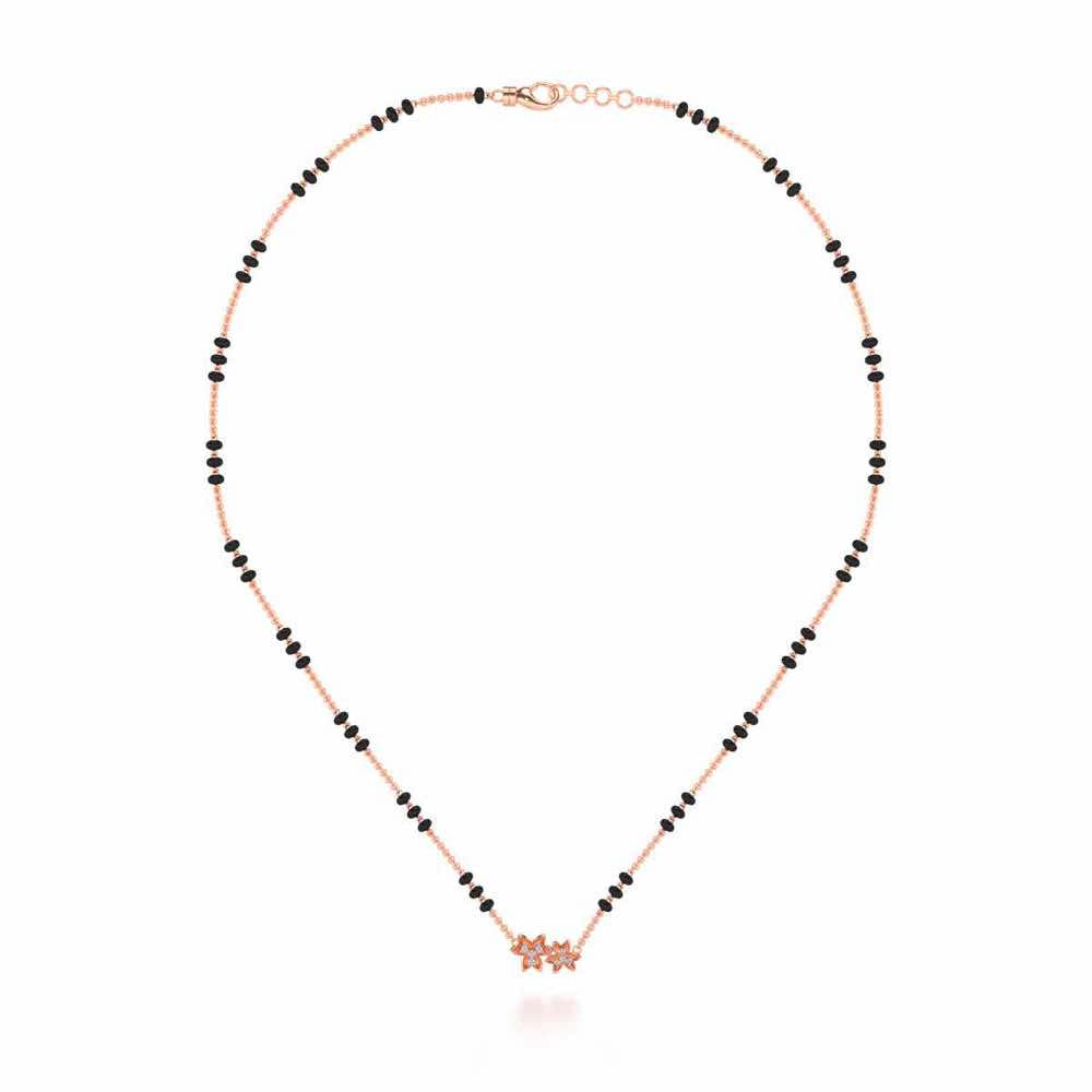 Do Phool Silver Mangalsutra - Rose Gold - Image 3