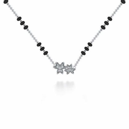 Do Phool Silver Mangalsutra - White Gold - Image 1