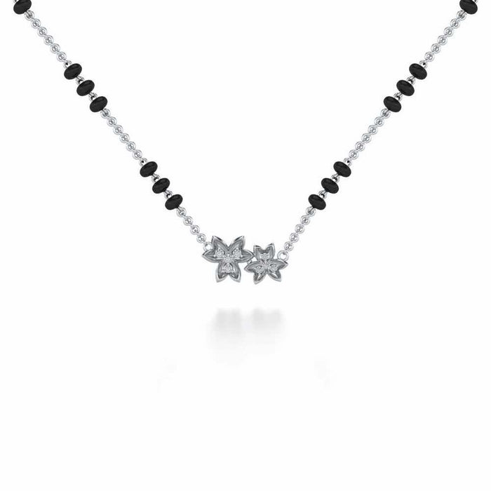 Do Phool Silver Mangalsutra - White Gold - Image 1