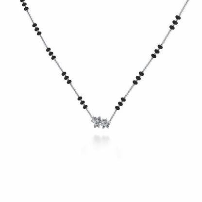 Do Phool Silver Mangalsutra - White Gold - Image 2