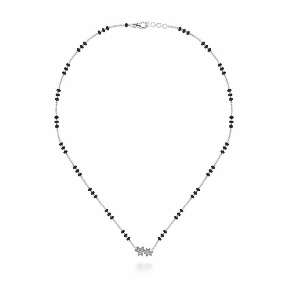 Do Phool Silver Mangalsutra - White Gold - Image 3