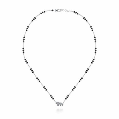 Do Phool Silver Mangalsutra - White Gold - Image 3
