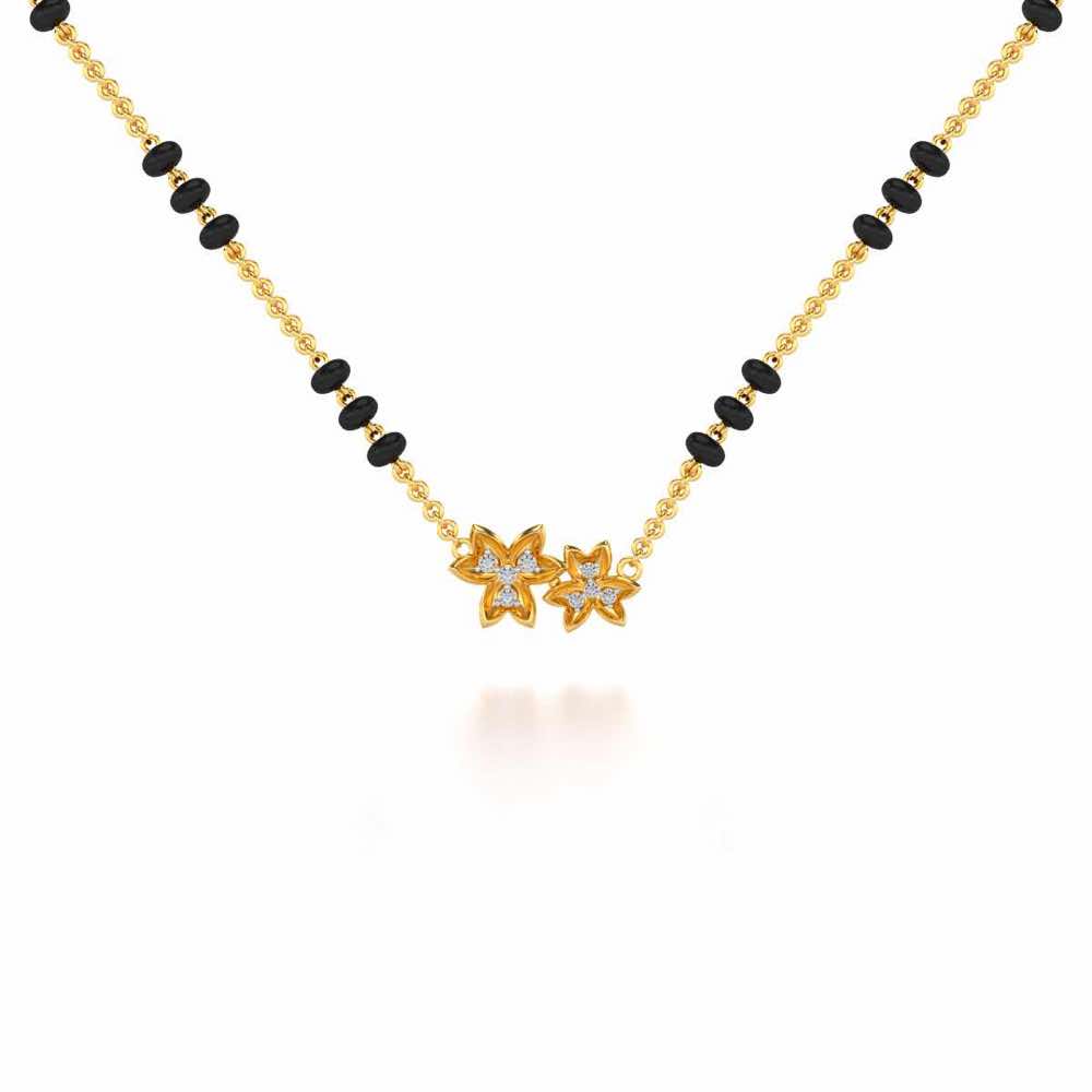 Do Phool Silver Mangalsutra - Yellow Gold - Image 1