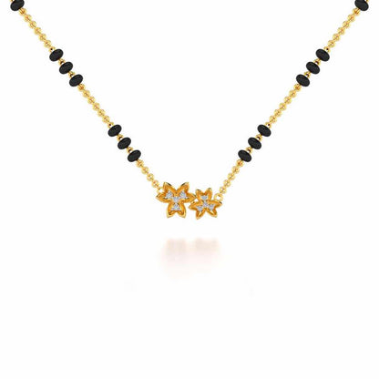 Do Phool Silver Mangalsutra - Yellow Gold - Image 1