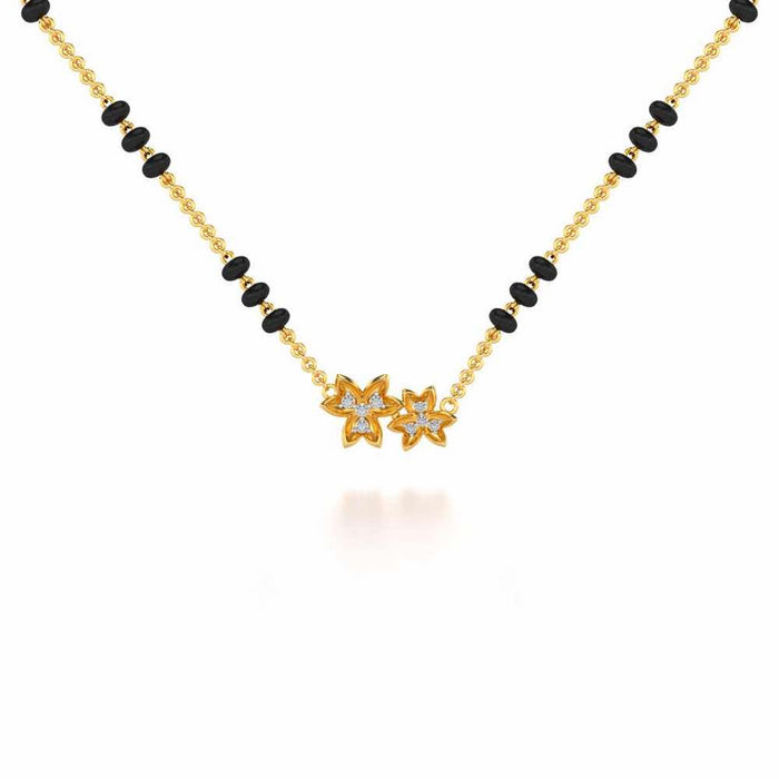 Do Phool Silver Mangalsutra - Yellow Gold - Image 1