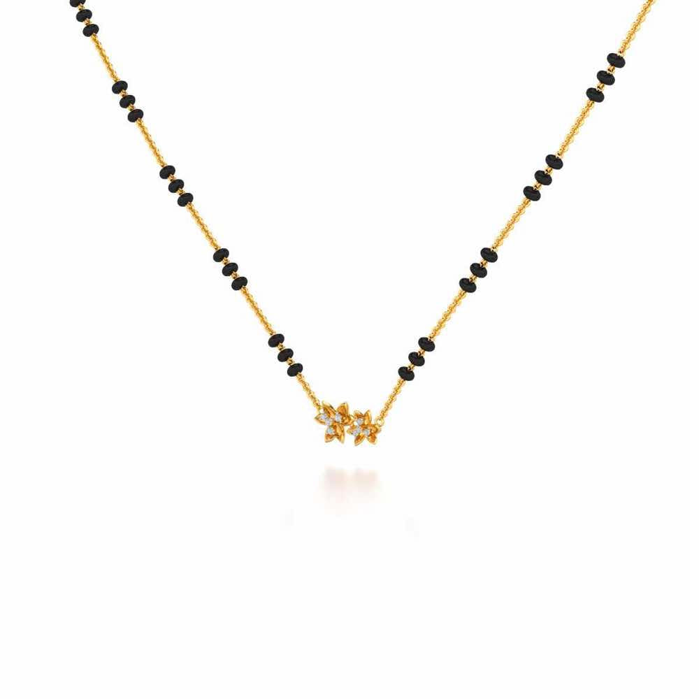 Do Phool Silver Mangalsutra - Yellow Gold - Image 2