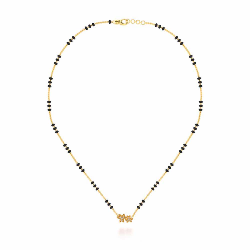 Do Phool Silver Mangalsutra - Yellow Gold - Image 3