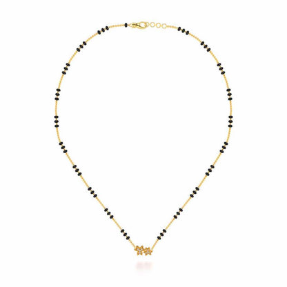 Do Phool Silver Mangalsutra - Yellow Gold - Image 3