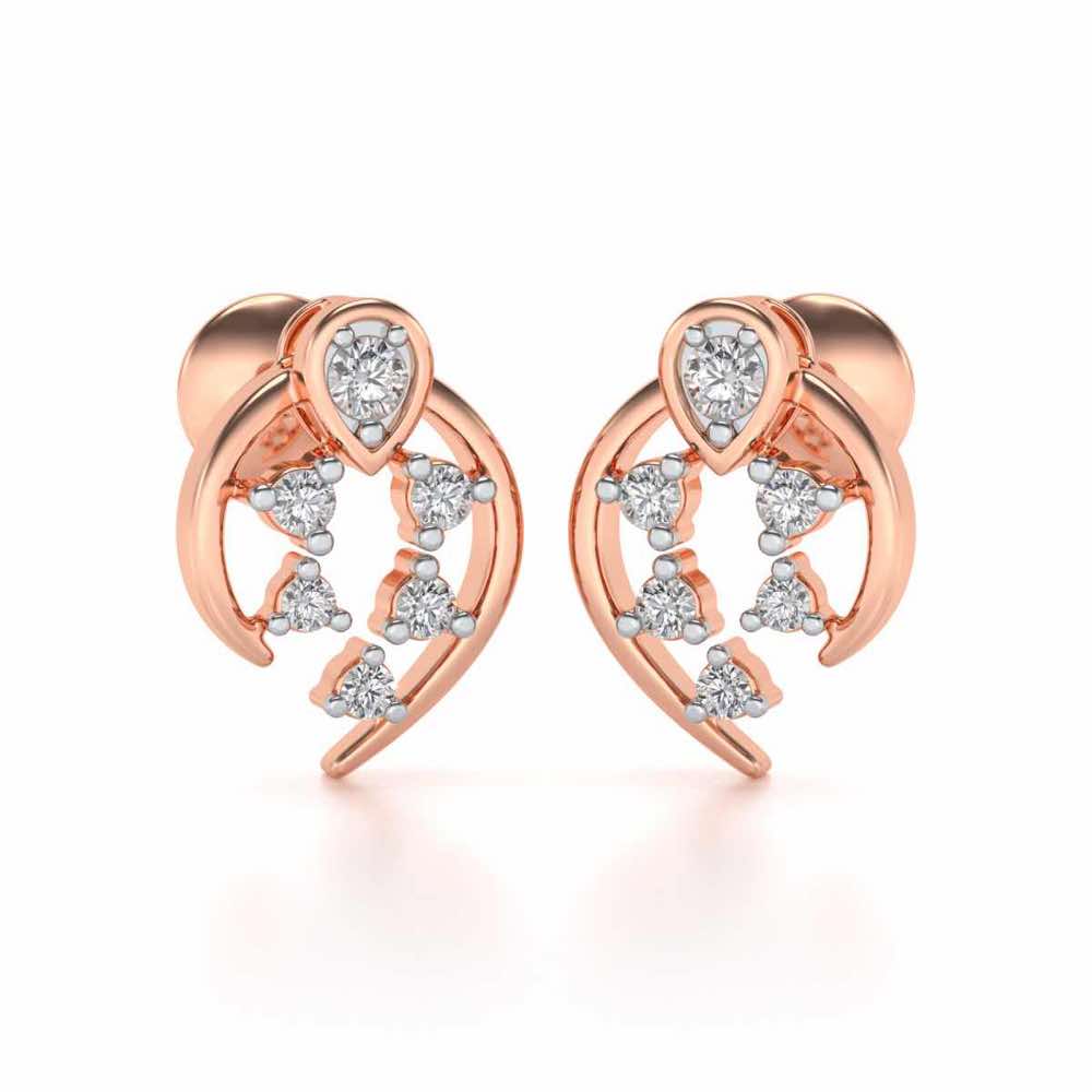 Dominance Silver Earrings - Rose Gold - Image 1