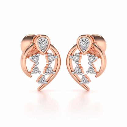 Dominance Silver Earrings - Rose Gold - Image 1