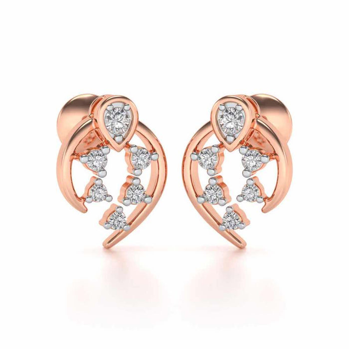 Dominance Silver Earrings - Rose Gold - Image 1