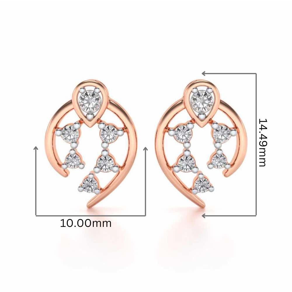 Dominance Silver Earrings - Rose Gold - Image 2
