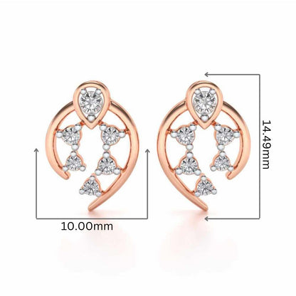 Dominance Silver Earrings - Rose Gold - Image 2