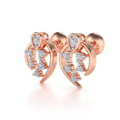 Dominance Silver Earrings - Rose Gold - Image 3