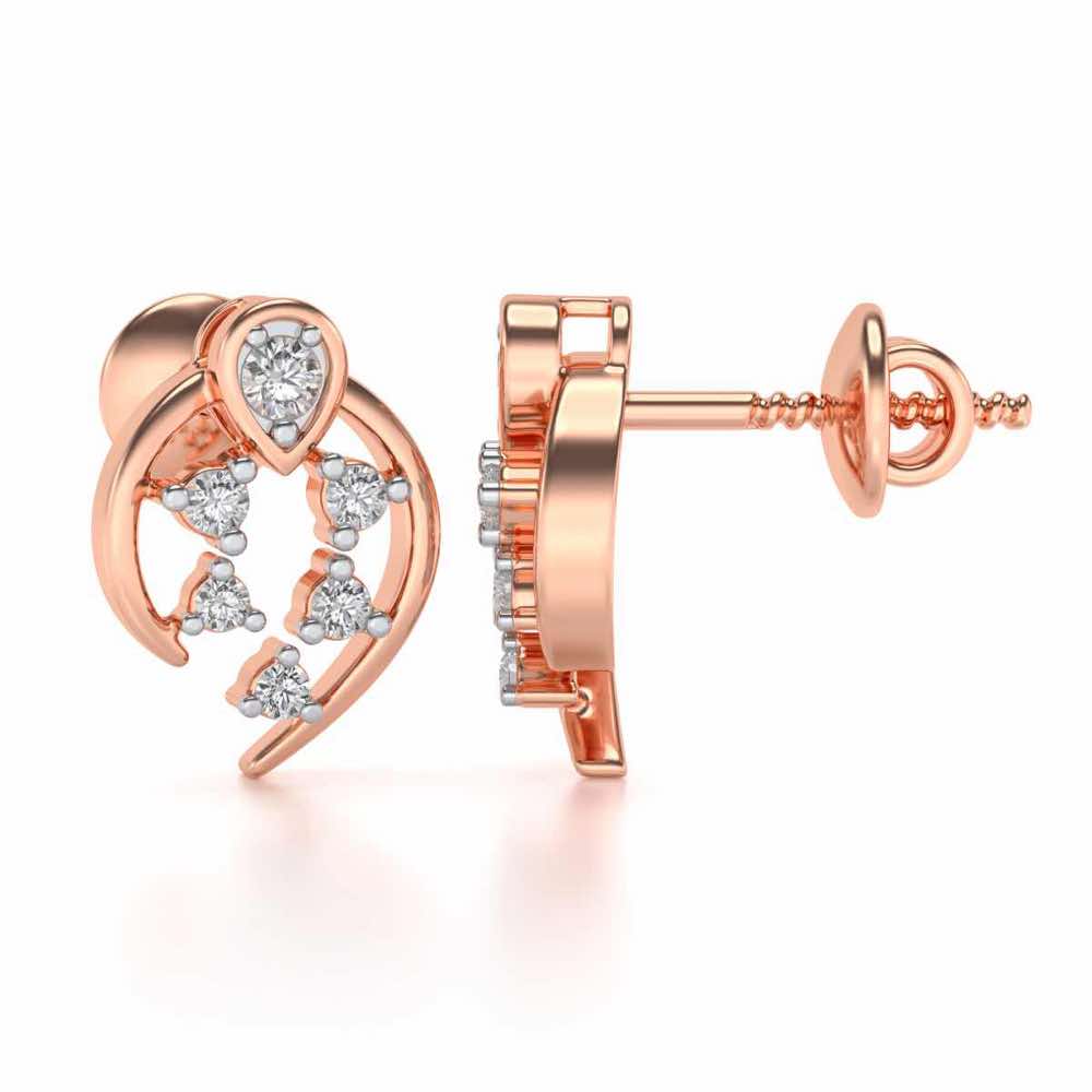 Dominance Silver Earrings - Rose Gold - Image 4