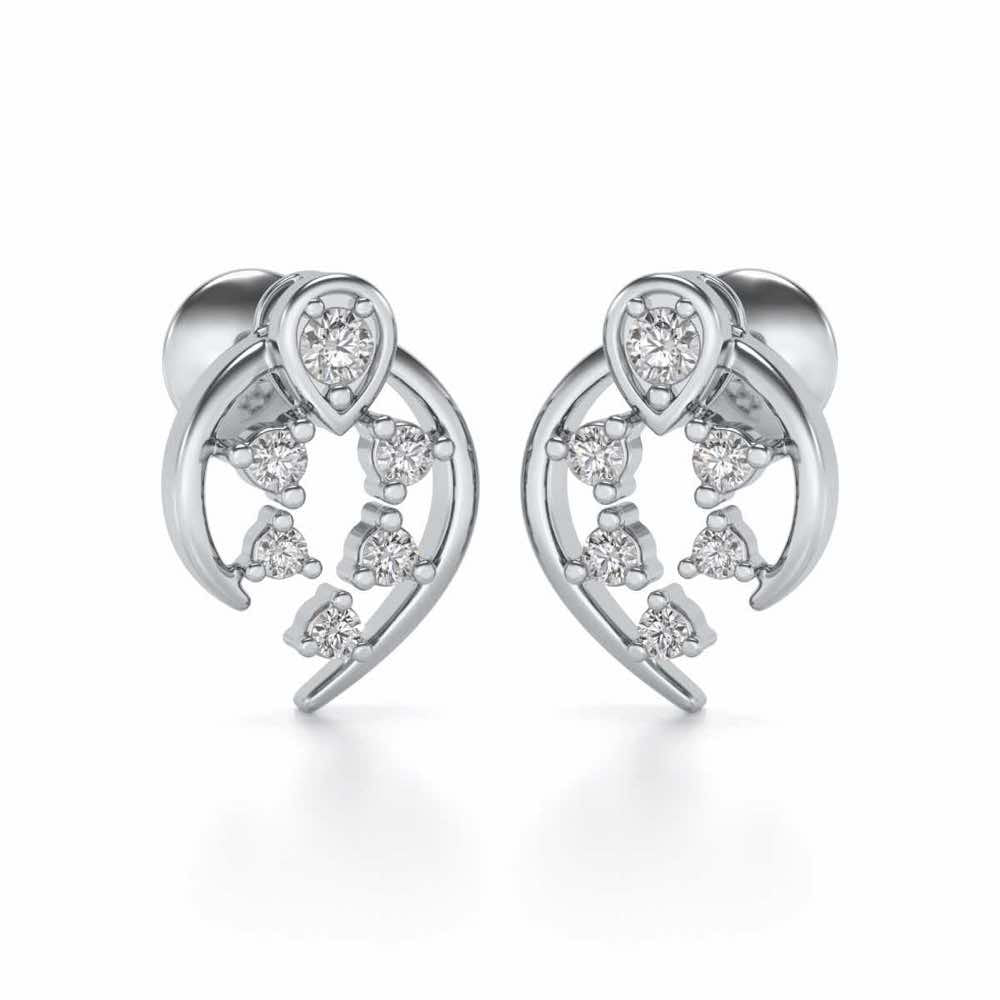 Dominance Silver Earrings - White Gold - Image 1