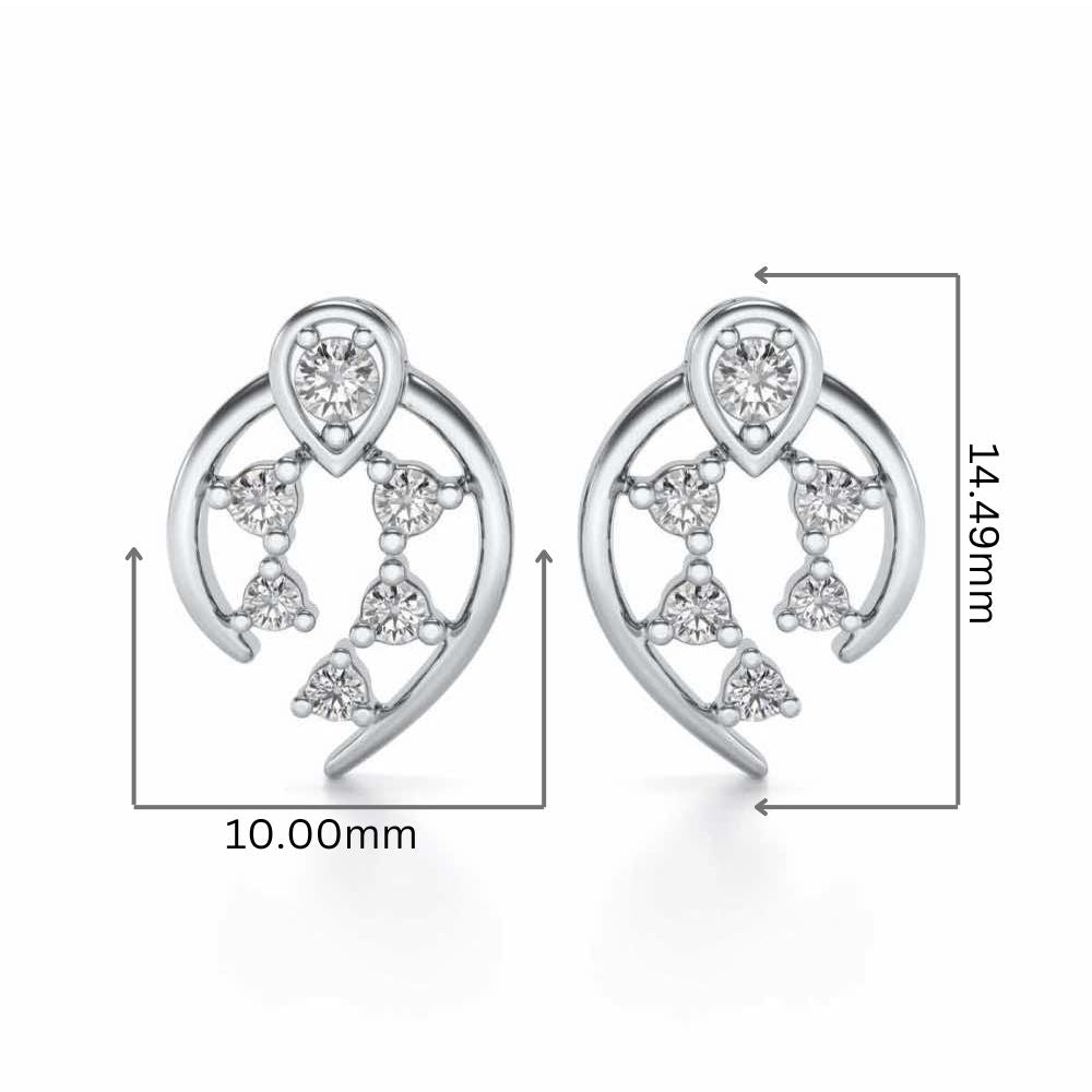 Dominance Silver Earrings - White Gold - Image 2