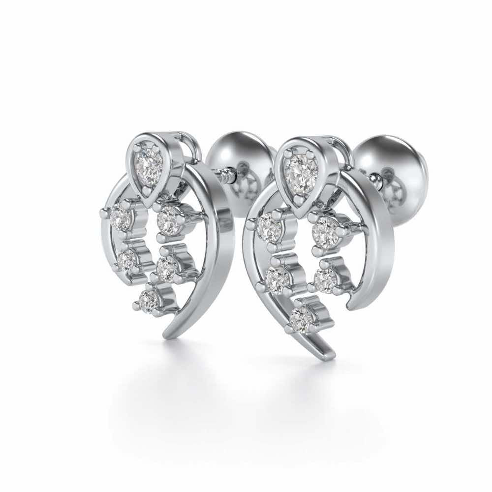 Dominance Silver Earrings - White Gold - Image 3