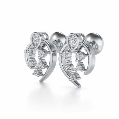 Dominance Silver Earrings - White Gold - Image 3