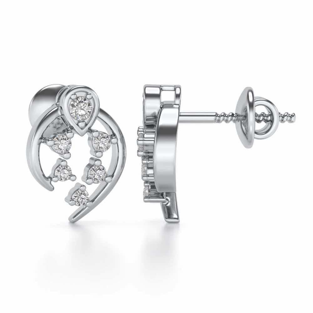 Dominance Silver Earrings - White Gold - Image 4