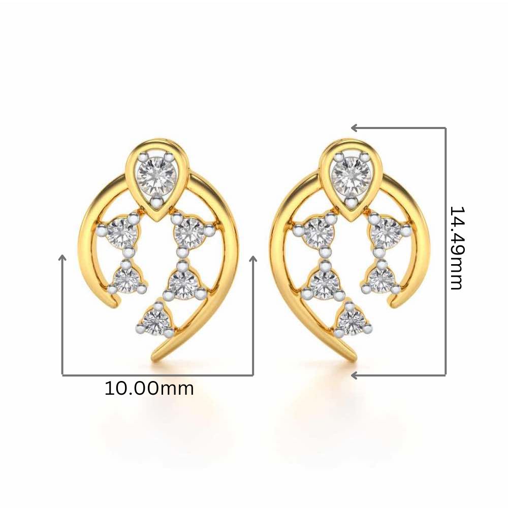 Dominance Silver Earrings - Yellow Gold - Image 2