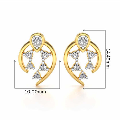 Dominance Silver Earrings - Yellow Gold - Image 2