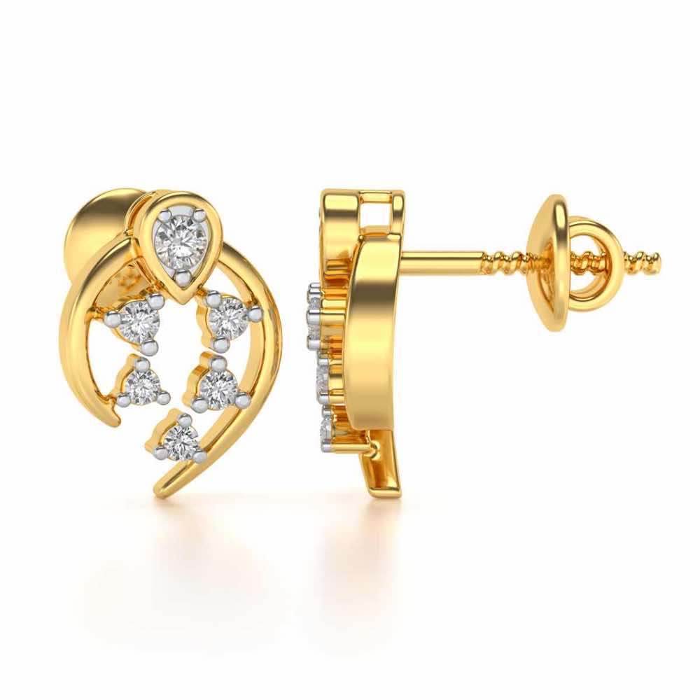 Dominance Silver Earrings - Yellow Gold - Image 4