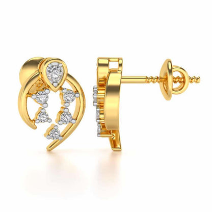 Dominance Silver Earrings - Yellow Gold - Image 4