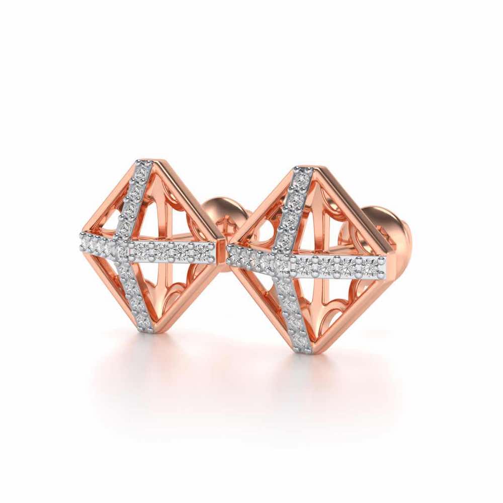 Doodled Silver Studs - Rose Gold - Image 3