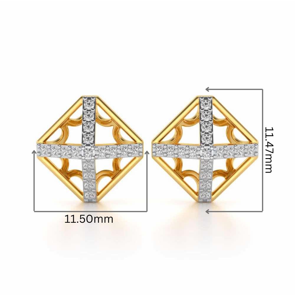 Doodled Silver Studs - Yellow Gold - Image 2