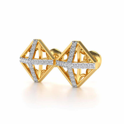 Doodled Silver Studs - Yellow Gold - Image 3