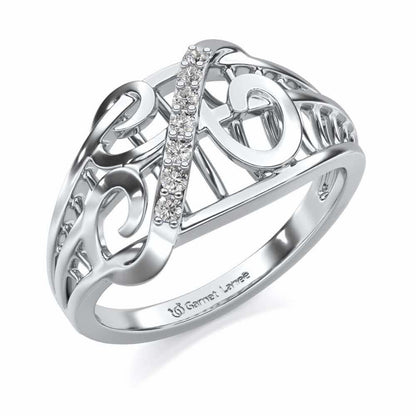 Dot Infinity Silver Ring - White Gold - Image 1