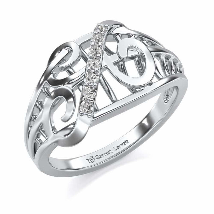 Dot Infinity Silver Ring - White Gold - Image 1