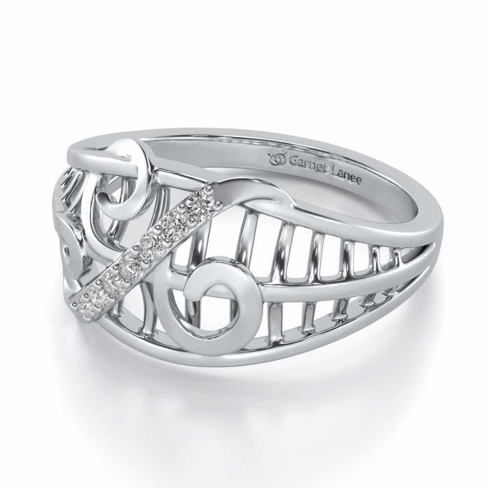 Dot Infinity Silver Ring - White Gold - Image 2