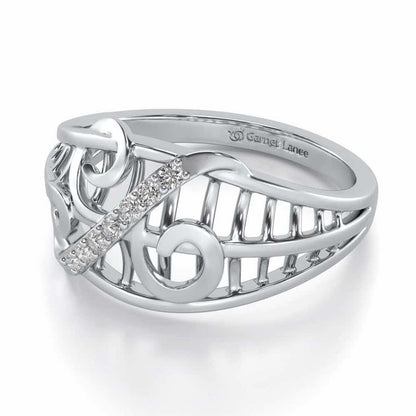 Dot Infinity Silver Ring - White Gold - Image 2