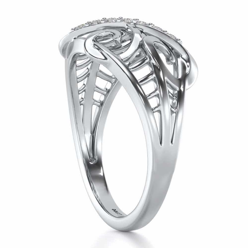 Dot Infinity Silver Ring - White Gold - Image 3