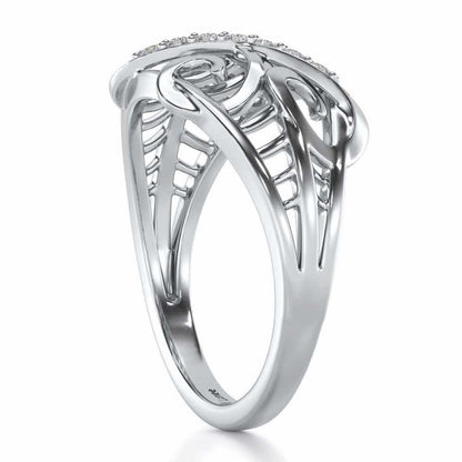 Dot Infinity Silver Ring - White Gold - Image 3