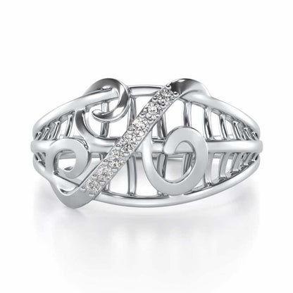 Dot Infinity Silver Ring - White Gold - Image 4