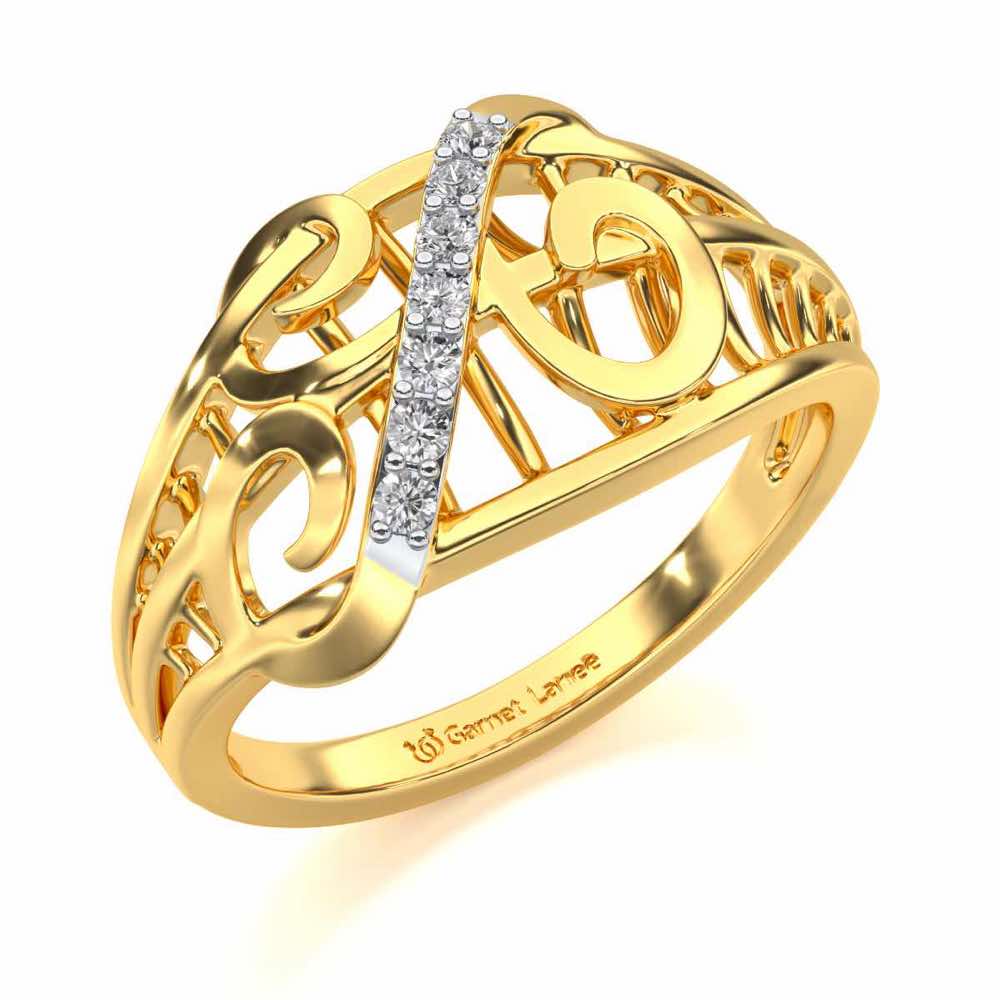 Dot Infinity Silver Ring - Yellow Gold - Image 1