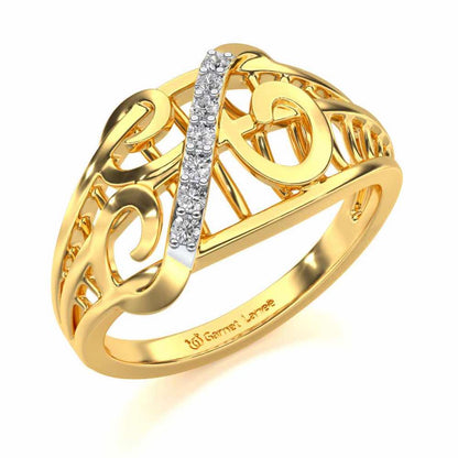 Dot Infinity Silver Ring - Yellow Gold - Image 1