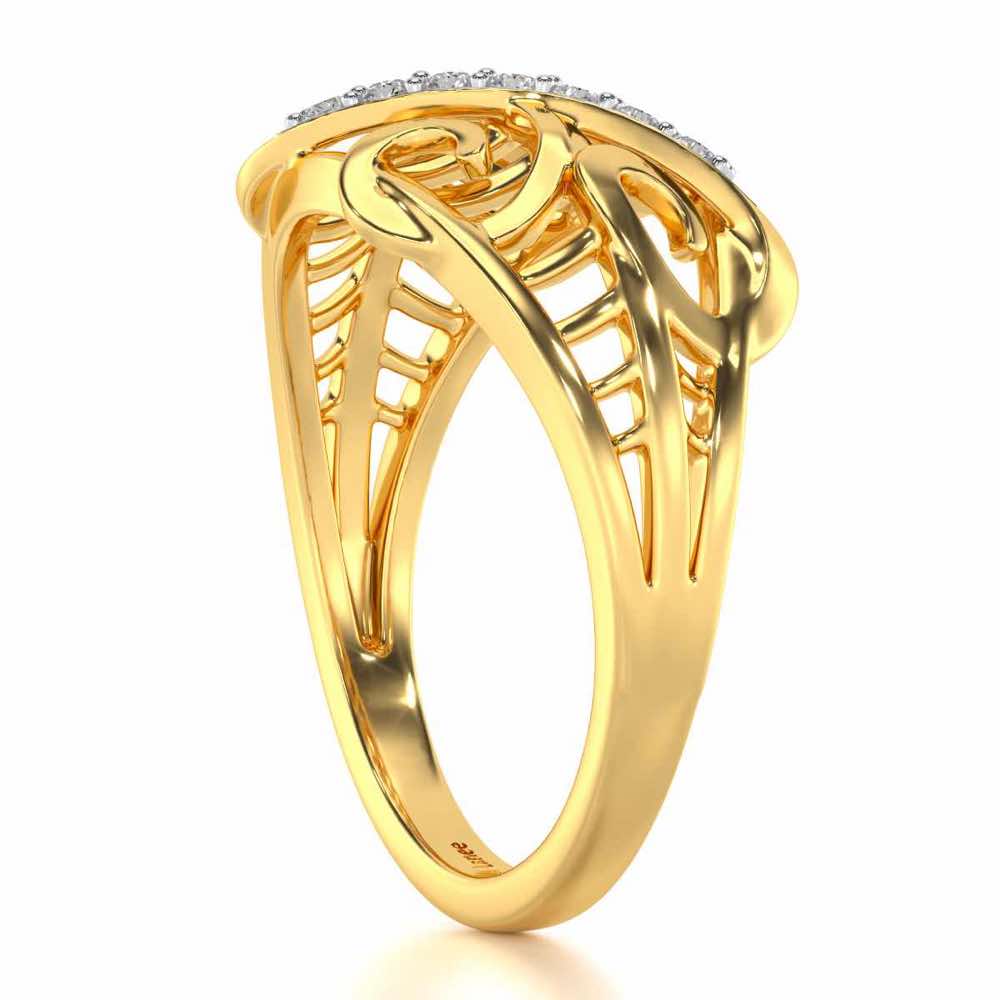 Dot Infinity Silver Ring - Yellow Gold - Image 3