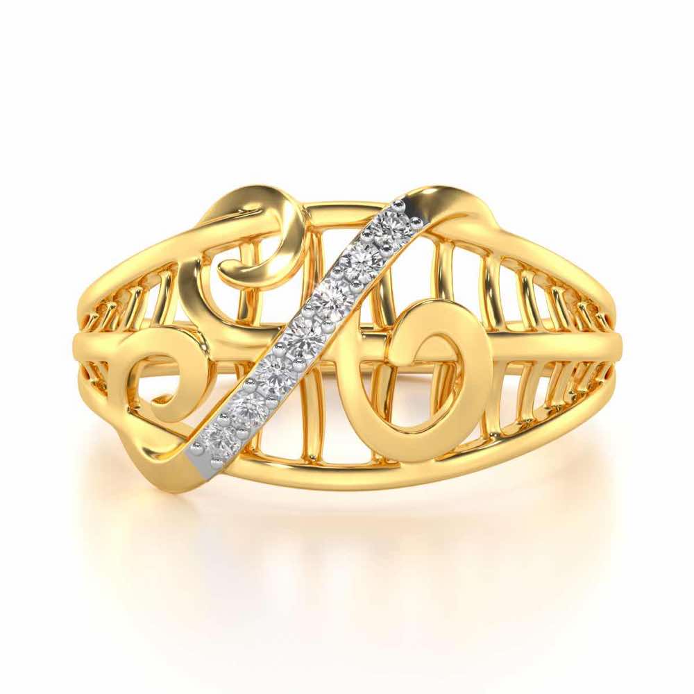 Dot Infinity Silver Ring - Yellow Gold - Image 4