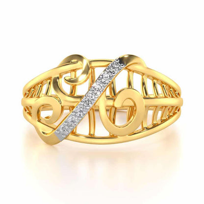 Dot Infinity Silver Ring - Yellow Gold - Image 4