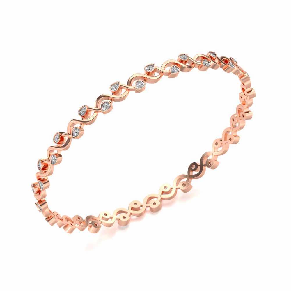 Dotted Silver Bangles - Rose Gold - Image 1