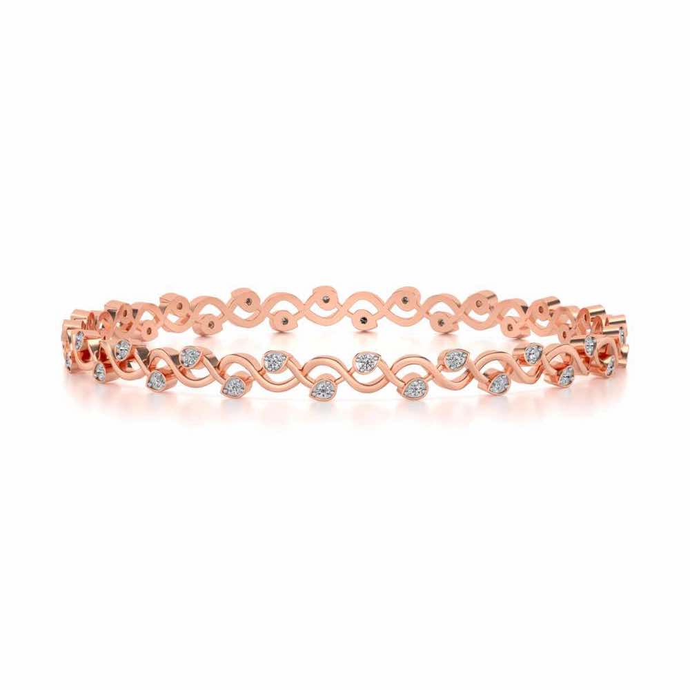 Dotted Silver Bangles - Rose Gold - Image 2