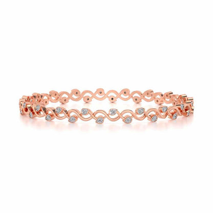Dotted Silver Bangles - Rose Gold - Image 2